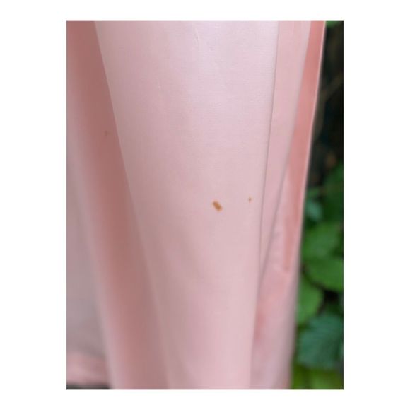 1950s Chiffon Formal Gown Dress Maxi Floral Tangerine Pink Yellow Sleeveless - Picture 14 of 16